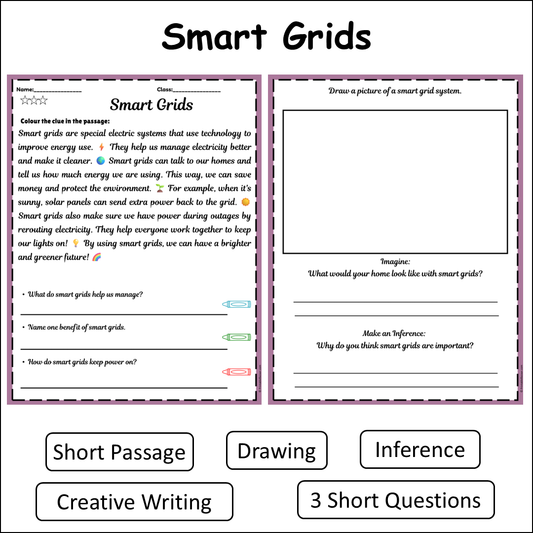 Smart Grids | Short Reading Comprehension Creative Worksheet