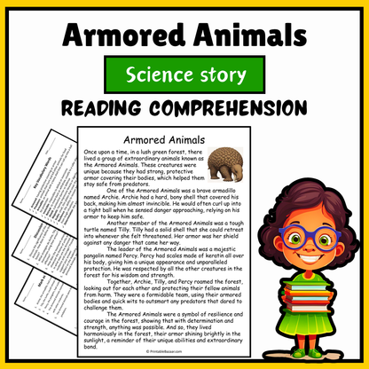 Armored Animals | Science Story Reading Comprehension Activity