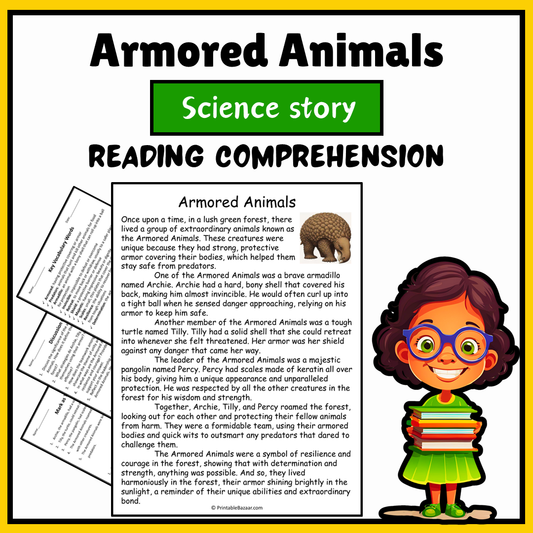 Armored Animals | Science Story Reading Comprehension Activity