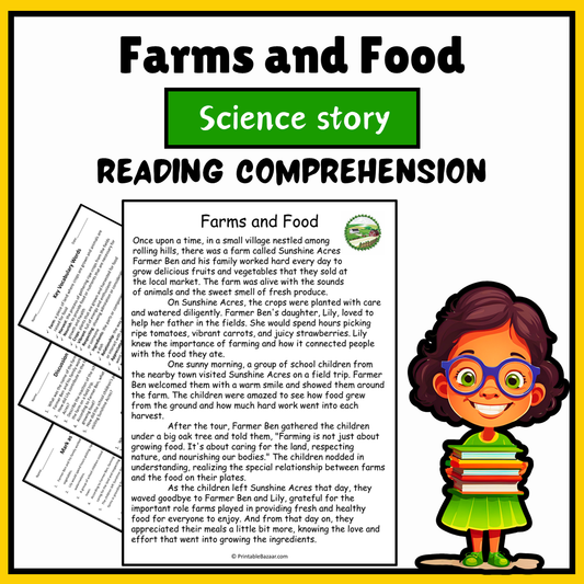 Farms and Food | Science Story Reading Comprehension Activity