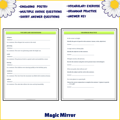 Magic Mirror | Poem Grammar Worksheet Printable Activity