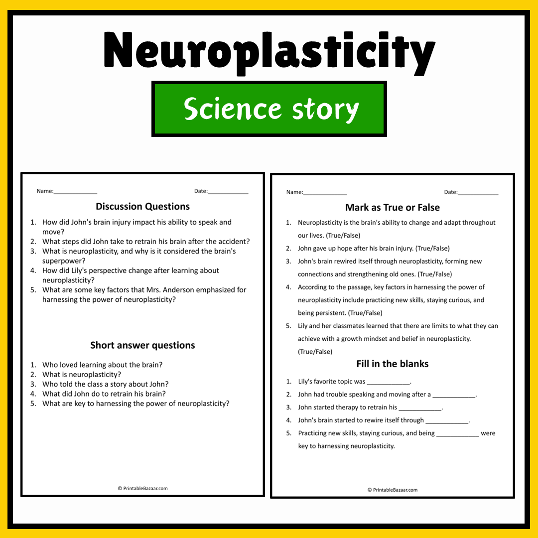 Neuroplasticity | Science Story Reading Comprehension Activity