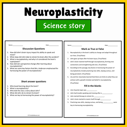 Neuroplasticity | Science Story Reading Comprehension Activity