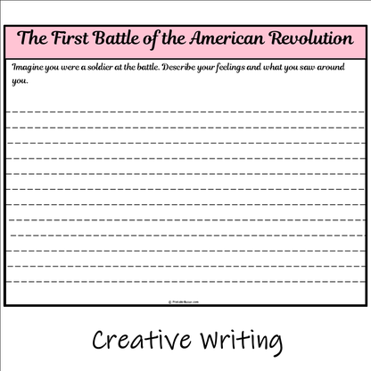 The First Battle of the American Revolution | Main Idea and Supporting Details Reading Passage and Questions