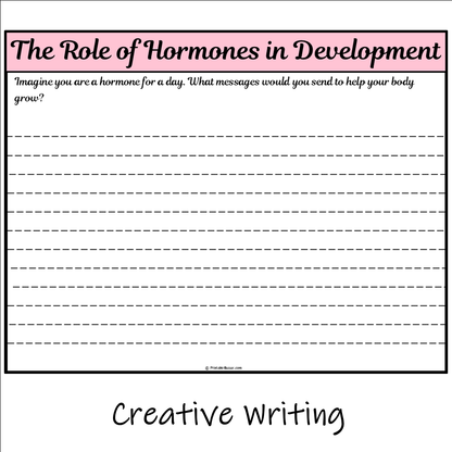 The Role of Hormones in Development | Main Idea and Supporting Details Reading Passage and Questions