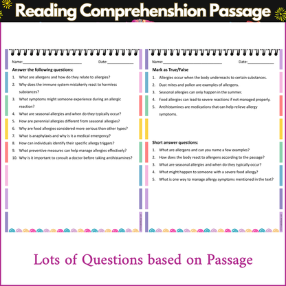 Allergies | Reading Comprehension Passage and Questions