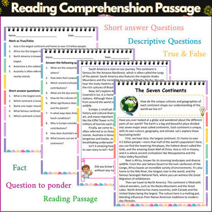 The Seven Continents | Reading Comprehension Passage and Questions