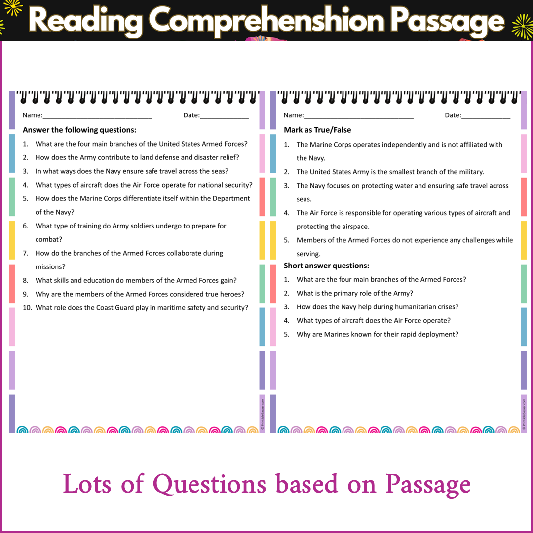 Armed Forces of the United States | Reading Comprehension Passage and Questions