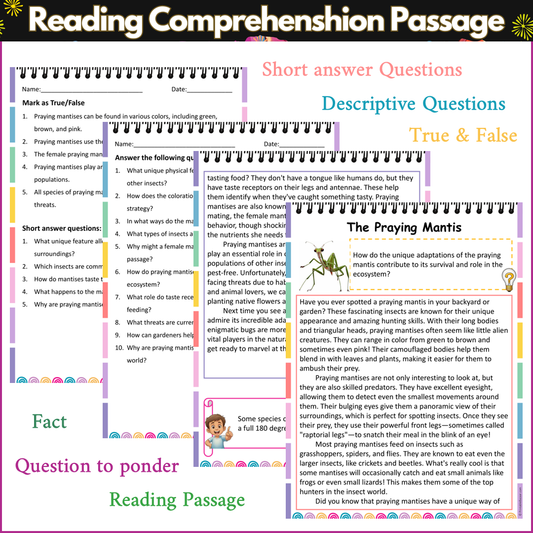 The Praying Mantis | Reading Comprehension Passage and Questions