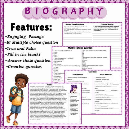 Jennie | Biography Reading Comprehension and Questions Worksheet