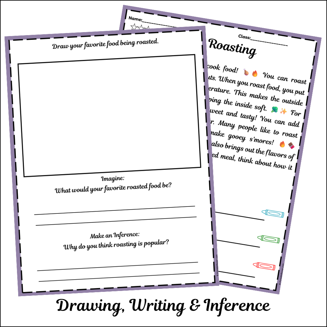Roasting | Short Reading Comprehension Creative Worksheet