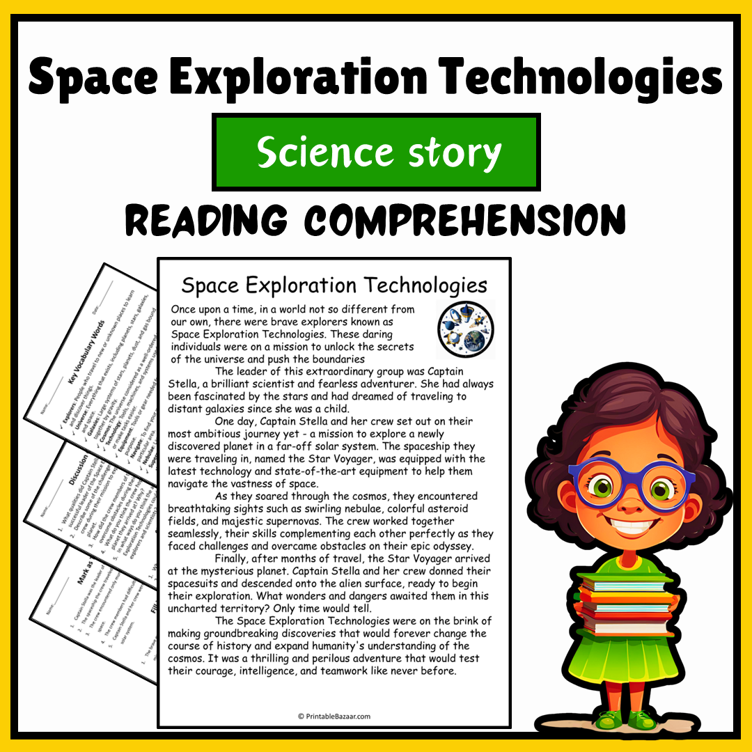 Space Exploration Technologies | Science Story Reading Comprehension Activity