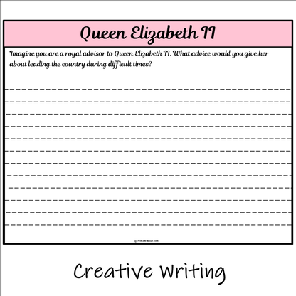 Queen Elizabeth II | Main Idea and Supporting Details Reading Passage and Questions