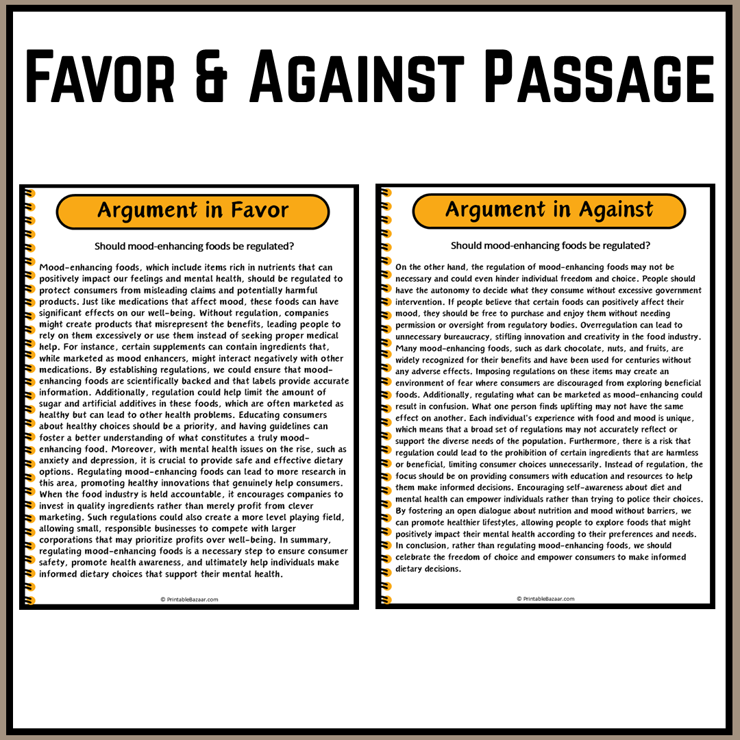 Should mood-enhancing foods be regulated? | Debate Case Study Worksheet