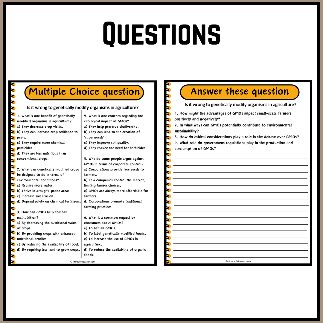 Is it wrong to genetically modify organisms in agriculture? | Debate Case Study Worksheet