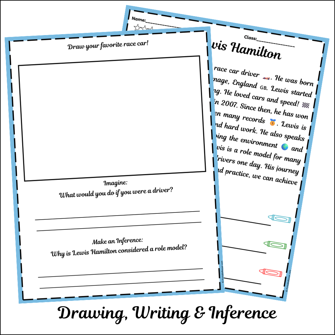 Lewis Hamilton | Short Reading Comprehension Creative Worksheet