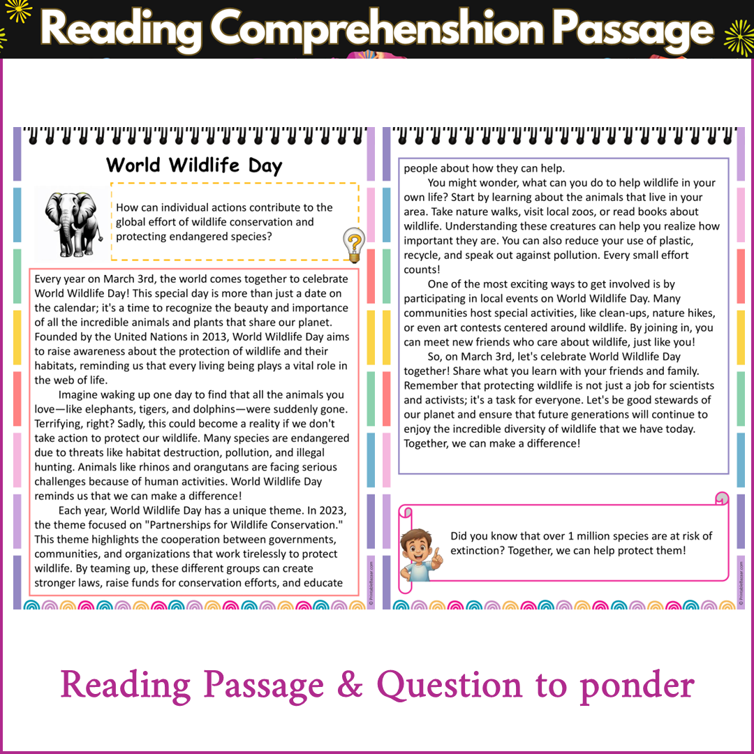 World Wildlife Day | Reading Comprehension Passage and Questions