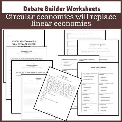 Circular economies will replace linear economies | Favour and Against Worksheet Printable Activity