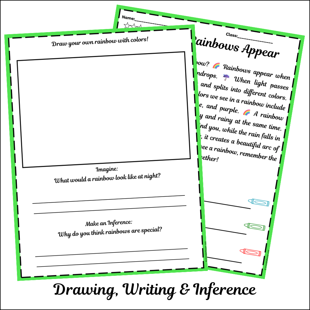 How Rainbows Appear | Short Reading Comprehension Creative Worksheet