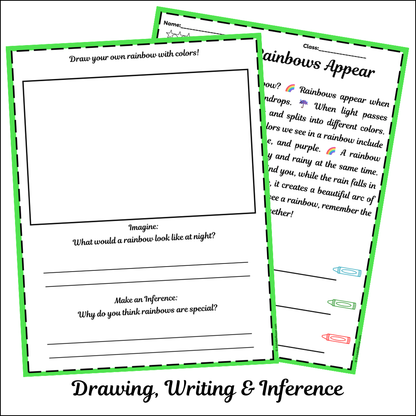 How Rainbows Appear | Short Reading Comprehension Creative Worksheet