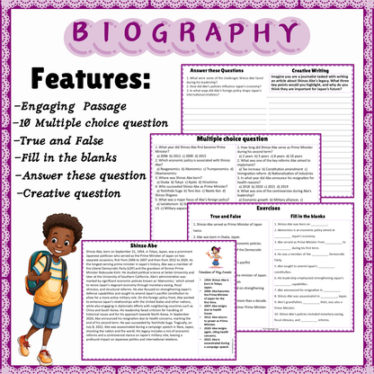 Shinzo Abe | Biography Reading Comprehension and Questions Worksheet