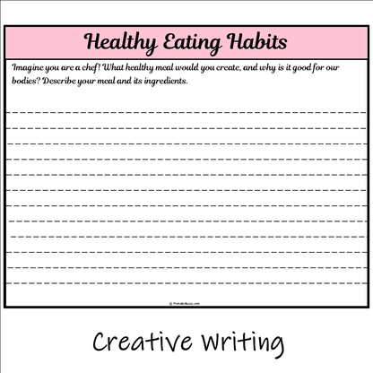 Healthy Eating Habits | Main Idea and Supporting Details Reading Passage and Questions