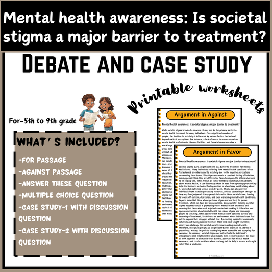 Mental health awareness: Is societal stigma a major barrier to treatment? | Debate Case Study Worksheet