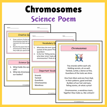 Chromosomes | Science Poem Reading Comprehension Activity