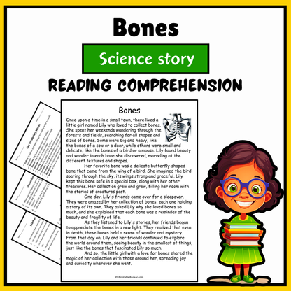 Bones | Science Story Reading Comprehension Activity