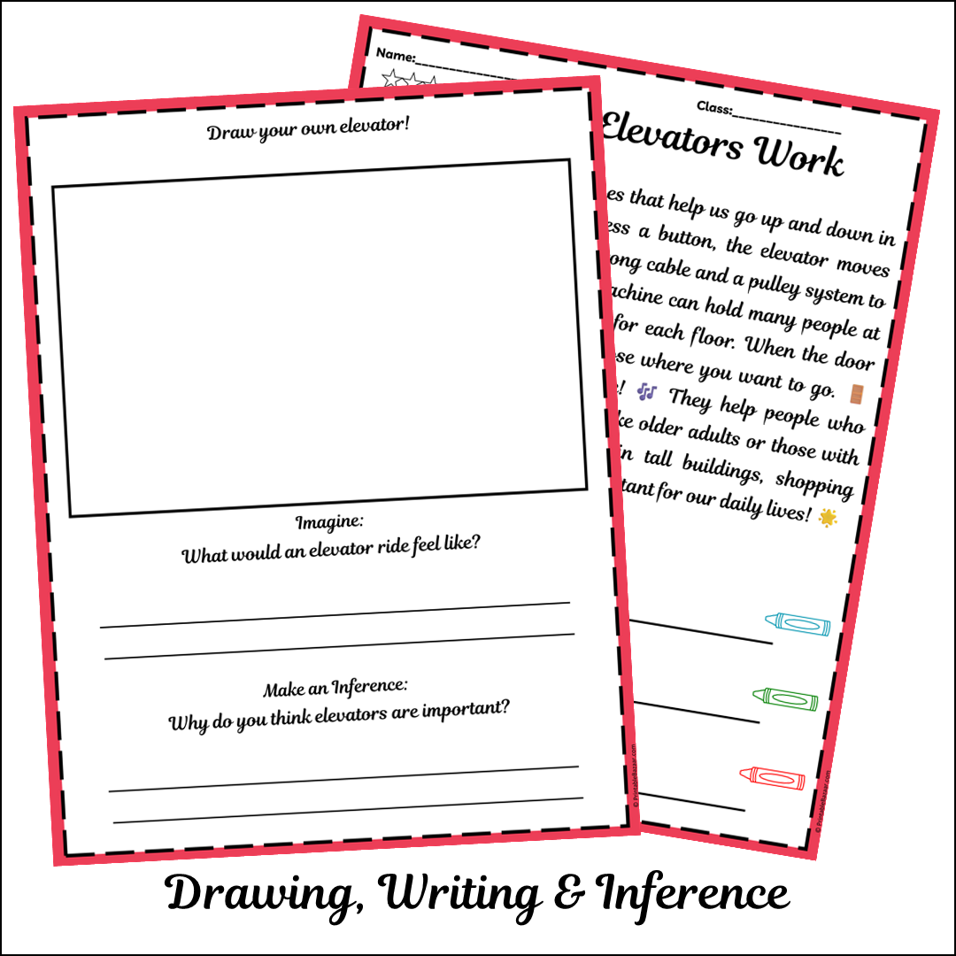 How Elevators Work | Short Reading Comprehension Creative Worksheet