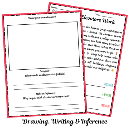 How Elevators Work | Short Reading Comprehension Creative Worksheet
