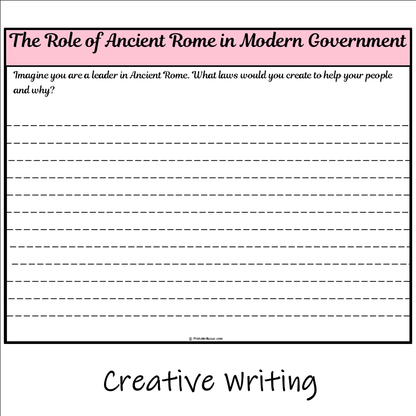 The Role of Ancient Rome in Modern Government | Main Idea and Supporting Details Reading Passage and Questions