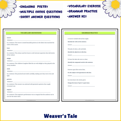 Weaver's Tale | Poem Grammar Worksheet Printable Activity