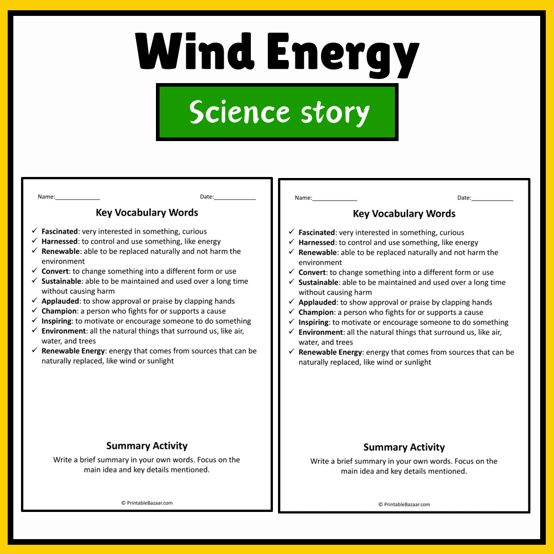 Wind Energy | Science Story Reading Comprehension Activity