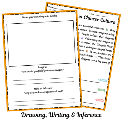 Dragons in Chinese Culture | Short Reading Comprehension Creative Worksheet
