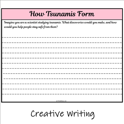 How Tsunamis Form | Main Idea and Supporting Details Reading Passage and Questions