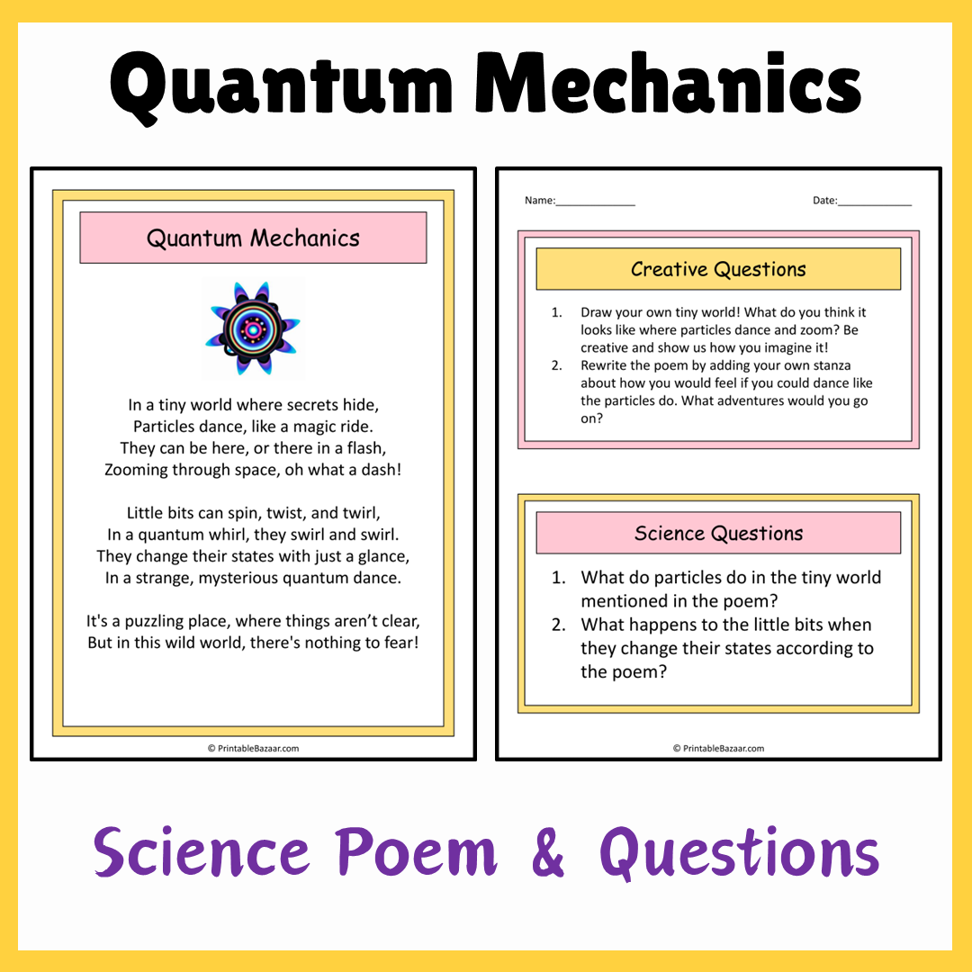 Quantum Mechanics | Science Poem Reading Comprehension Activity