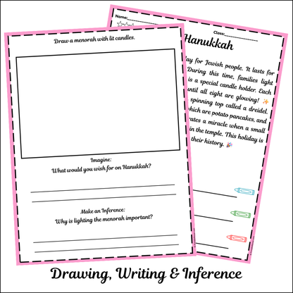 Hanukkah | Short Reading Comprehension Creative Worksheet