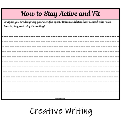 How to Stay Active and Fit | Main Idea and Supporting Details Reading Passage and Questions