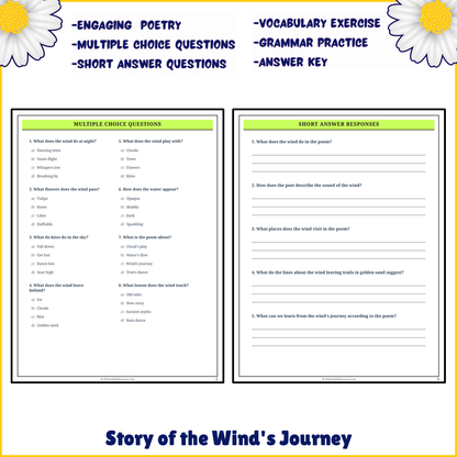 Story of the Wind's Journey | Poem Grammar Worksheet Printable Activity