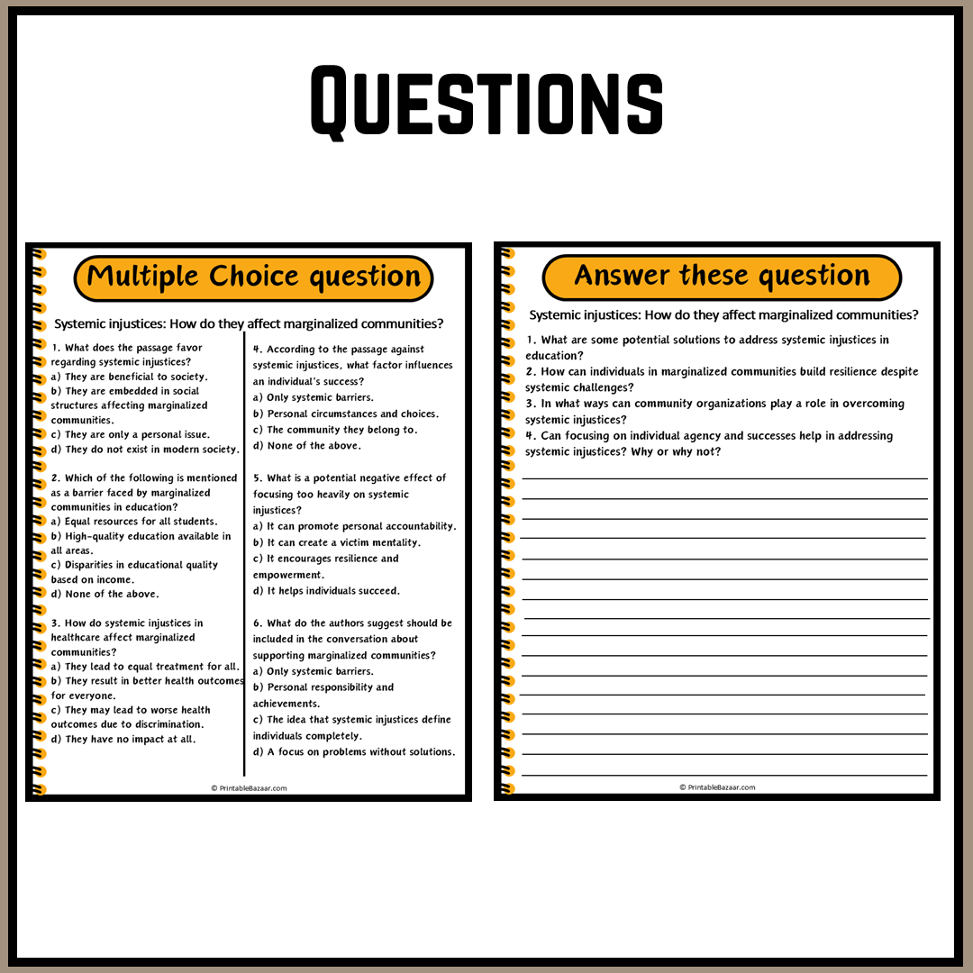 Systemic injustices: How do they affect marginalized communities? | Debate Case Study Worksheet