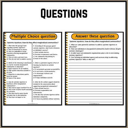 Systemic injustices: How do they affect marginalized communities? | Debate Case Study Worksheet