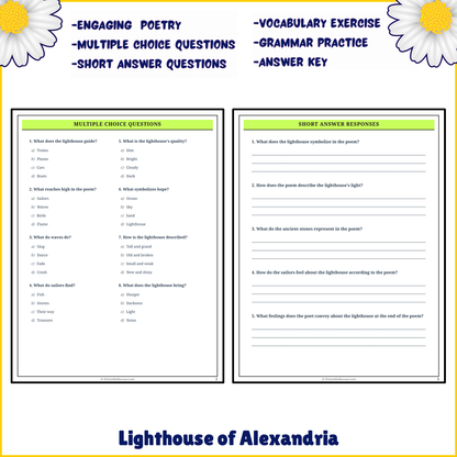 Lighthouse of Alexandria | Poem Grammar Worksheet Printable Activity