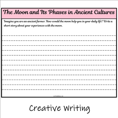 The Moon and Its Phases in Ancient Cultures | Main Idea and Supporting Details Reading Passage and Questions