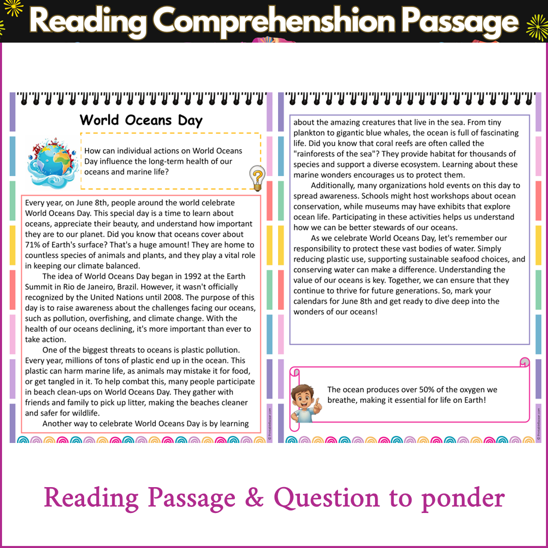 World Oceans Day | Reading Comprehension Passage and Questions