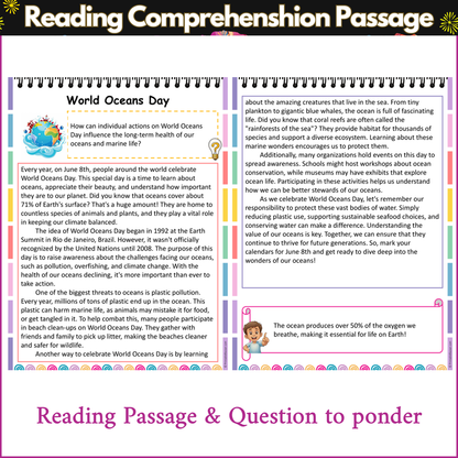 World Oceans Day | Reading Comprehension Passage and Questions