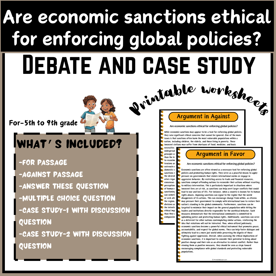 Are economic sanctions ethical for enforcing global policies? | Debate Case Study Worksheet