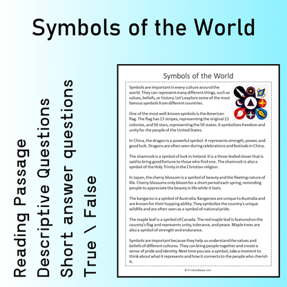 Symbols of the World | Reading Comprehension Passage Printable Worksheet