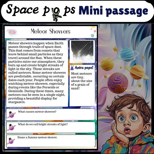 Meteor Showers | Space Pops Reading Passage and Questions