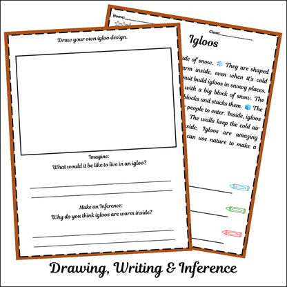 Igloos | Short Reading Comprehension Creative Worksheet